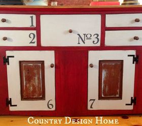 vintage sideboard makeover with numbers stenciling, chalk paint, how to, painted furniture