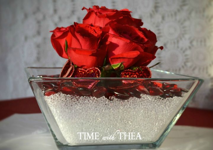 create an easy inexpensive stunning valentine floral table centerpiece, crafts, flowers, seasonal holiday decor, valentines day ideas