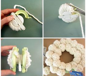 diy pom pom wreath, crafts, how to, wreaths