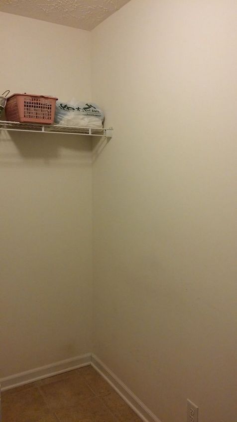 q ideas for cheap laundry room make over, home improvement, laundry rooms, Far right corner There is a wall on the left side with Fuse panel and the door opens to that side of the room as well