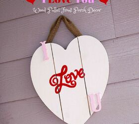valentines wood pallet front porch decor, crafts, how to, seasonal holiday decor, valentines day ideas