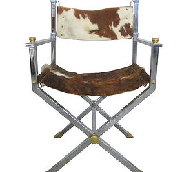 upcycled metal cow skin armchair, painted furniture, repurposing upcycling