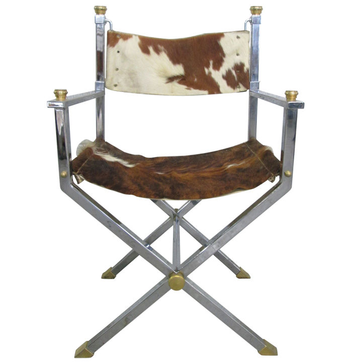 upcycled metal cow skin armchair, painted furniture, repurposing upcycling