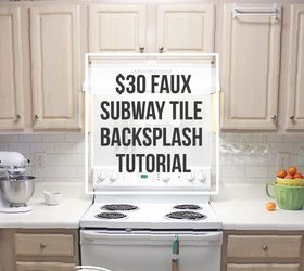 $30 Faux Subway Tile Backsplash DIY
