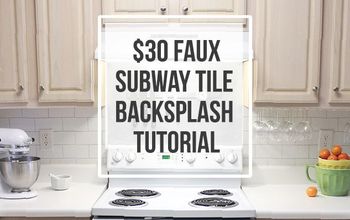$30 Faux Subway Tile Backsplash DIY