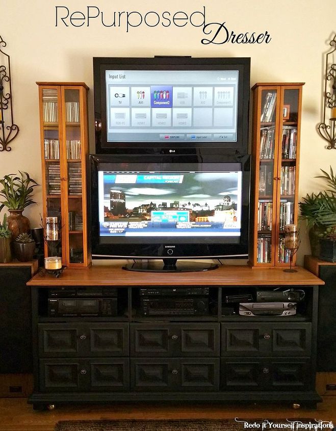 Dresser To Media Center Makeover Hometalk