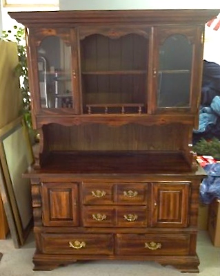 craigslist hutch makeover with chalk paint, chalk paint, painted furniture, Date 1980 s hutch