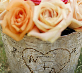 inexpensive carved initials romantic centerpiece, crafts, flowers, home decor, how to, seasonal holiday decor, valentines day ideas