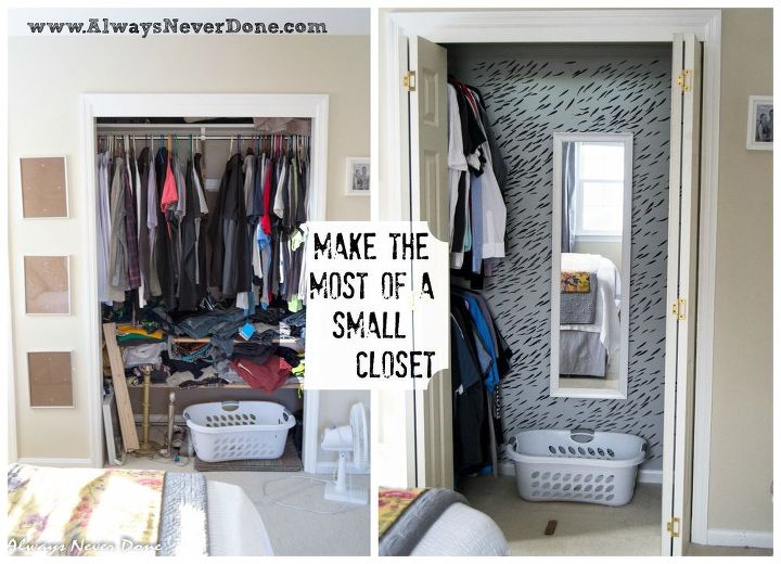 make the most out of a small closet, bedroom ideas, closet, organizing, painting, storage ideas