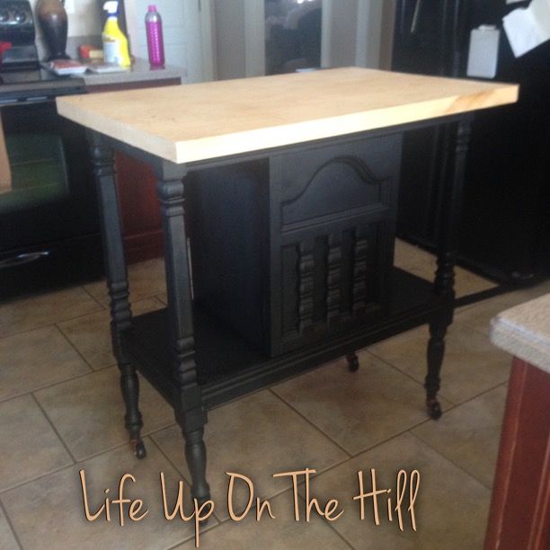 repurposed serving cart to kitchen island, how to, kitchen design, kitchen island, painted furniture, repurposing upcycling