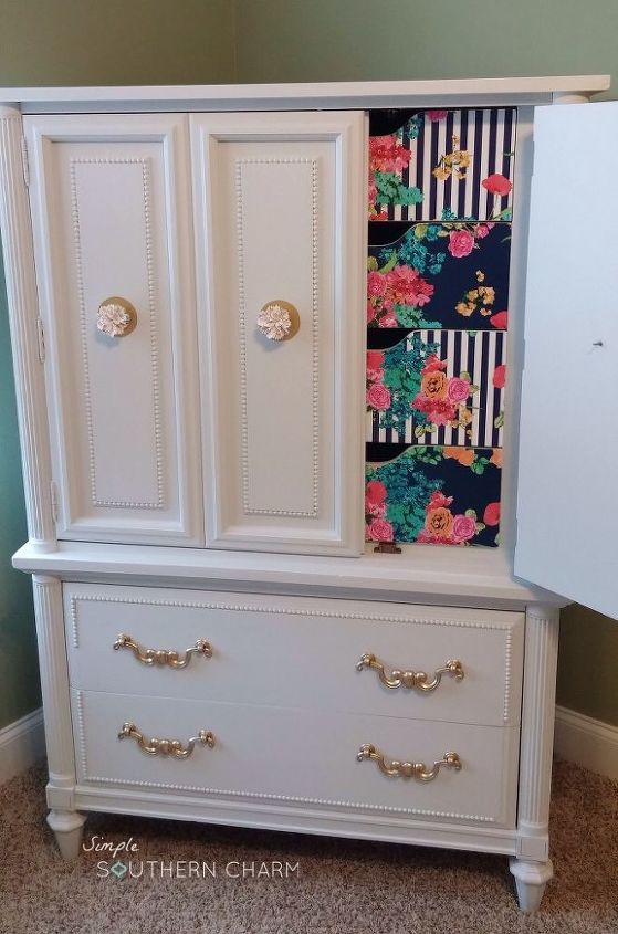 armoire turned craft cabinet, decoupage, painted furniture