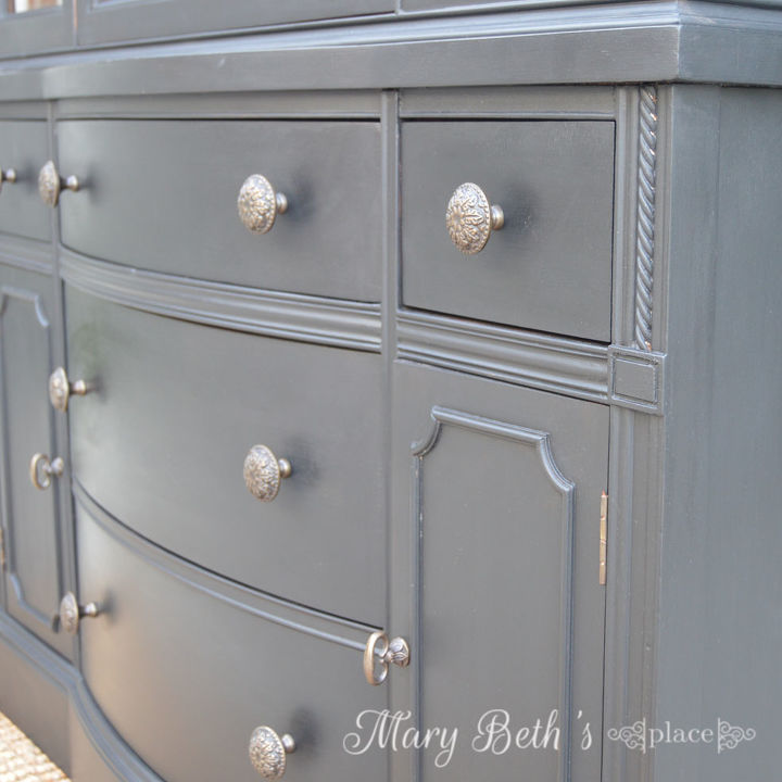 repainted vintage hutch, how to, painted furniture