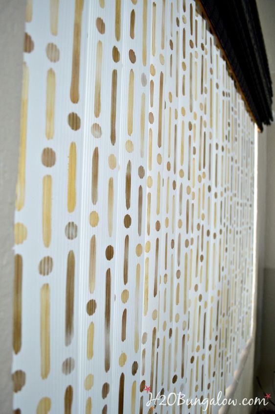 how to update vertical blinds with stencils, home decor, how to, living room ideas, window treatments, windows