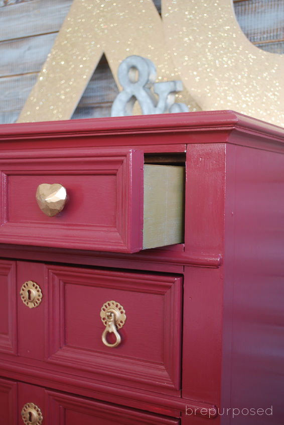 marsala color dresser makeover, painted furniture, seasonal holiday decor, valentines day ideas