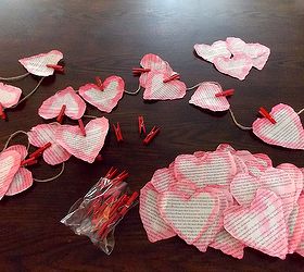easy watercolor heart garland, crafts, how to, repurposing upcycling, seasonal holiday decor, valentines day ideas