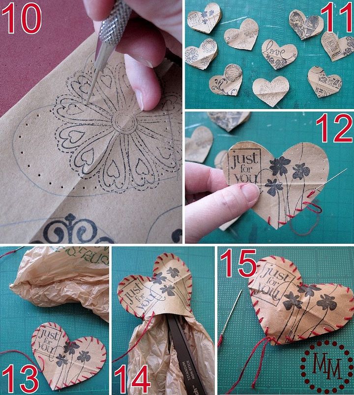 stuffed paper hearts, crafts, how to, repurposing upcycling, seasonal holiday decor, valentines day ideas
