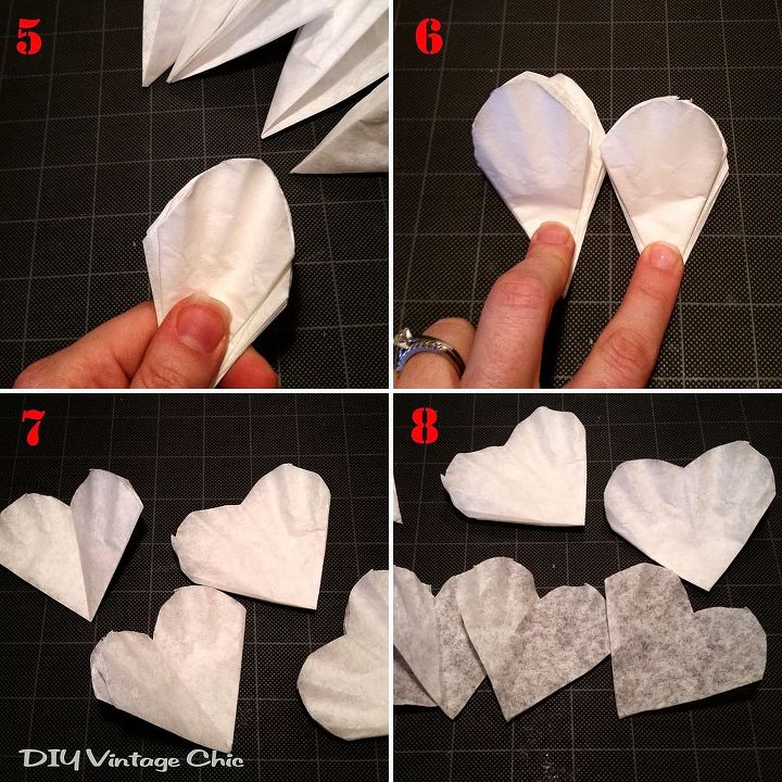 diy valentine centerpiece upcycled coffee filter flowers tutorial, crafts, how to, seasonal holiday decor, valentines day ideas