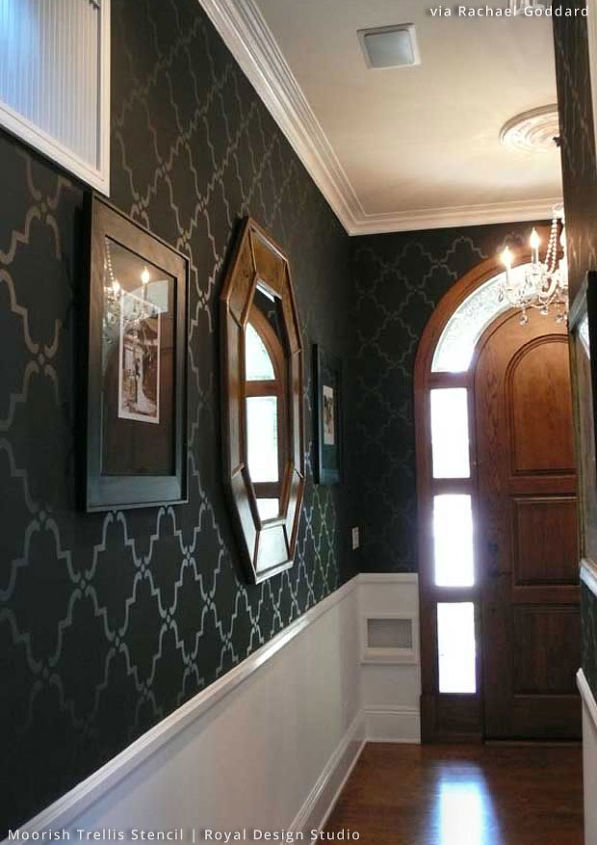 Stylish Entryway Ideas Using Wall Stencils Hometalk Stylish Entryway Ideas Using Wall Stencils Flooring Foyer Home Decor Improvement