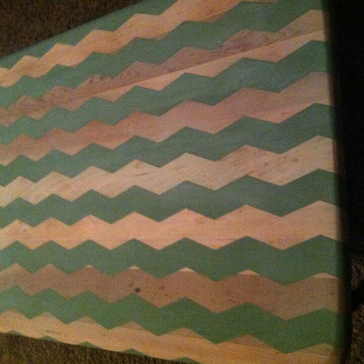 chevron painted coffee table, chalk paint, painted furniture, After being painted with chevron tape