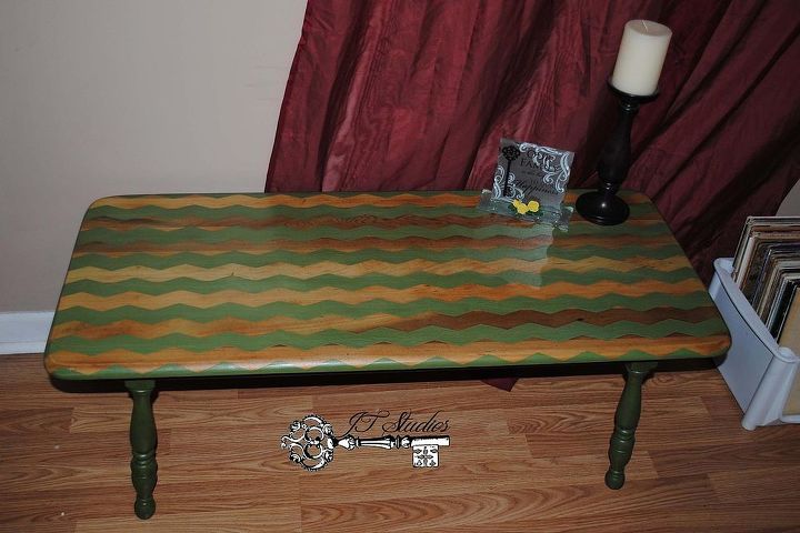 chevron painted coffee table, chalk paint, painted furniture, The final product