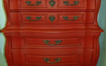  Cômoda estilo provincial francês em vermelho