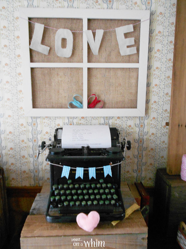 vinheta de dia dos namorados com mquina de escrever vintage