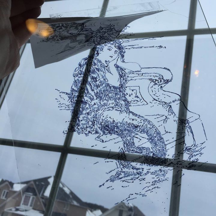 diy tracing on glass tutorial, crafts, home decor, how to, wall decor