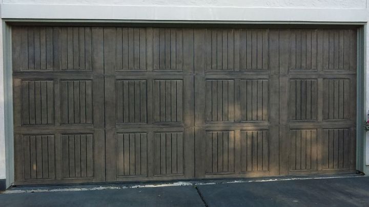 q adding faux finish and painting to wood garage doors, doors, garage doors, garages, painting, woodworking projects, I am gonna change the color