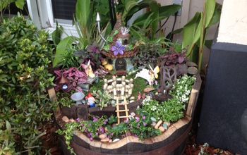 My Whiskey Barrel Fairy Garden