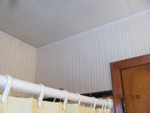 how to reach to wallpaper top of bathroom, Above shower side