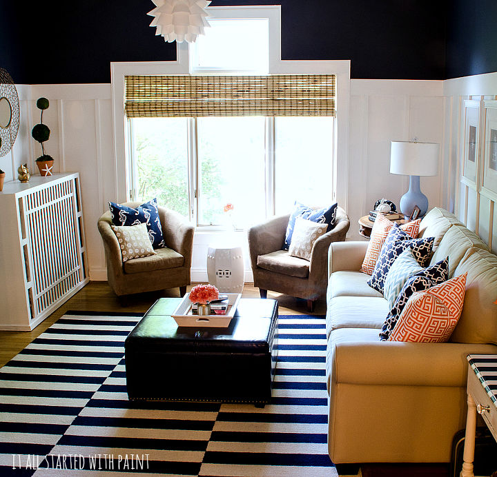 Board Amp Batten Navy And White Living Room Hometalk