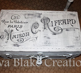 upcycled trashy trunk to classy chic, chalk paint, painted furniture, repurposing upcycling, storage ideas