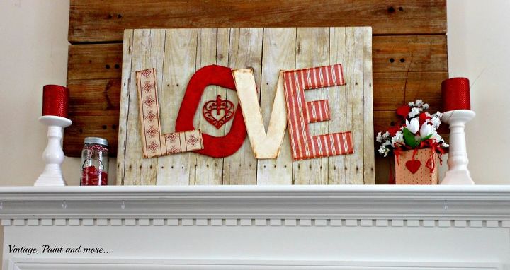 valentine mantel, crafts, fireplaces mantels, seasonal holiday decor, valentines day ideas, woodworking projects