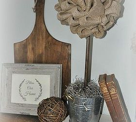 burlap topiary, crafts, how to