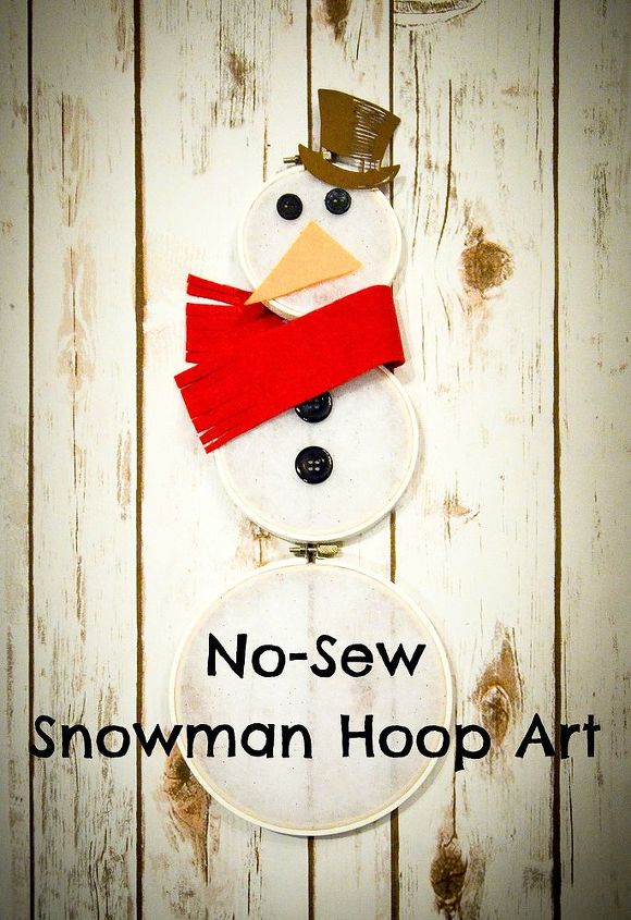 no sew snowman hoop art