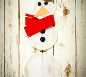 no sew snowman hoop art, crafts, how to, seasonal holiday decor