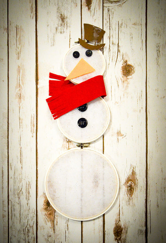 no sew snowman hoop art, crafts, how to, seasonal holiday decor