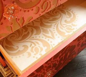 stenciled surprises are great painted furniture ideas