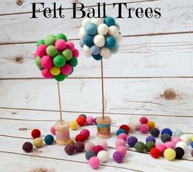 felt ball trees, crafts, how to, repurposing upcycling