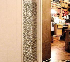 using glass pebbles as wall decor, decoupage, foyer, repurposing upcycling, wall decor