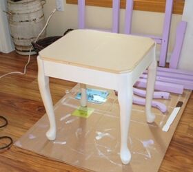white dressing table makeover, decoupage, painted furniture