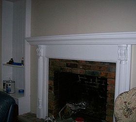 fireplace and mantel makeover, concrete masonry, fireplaces mantels, how to, living room ideas