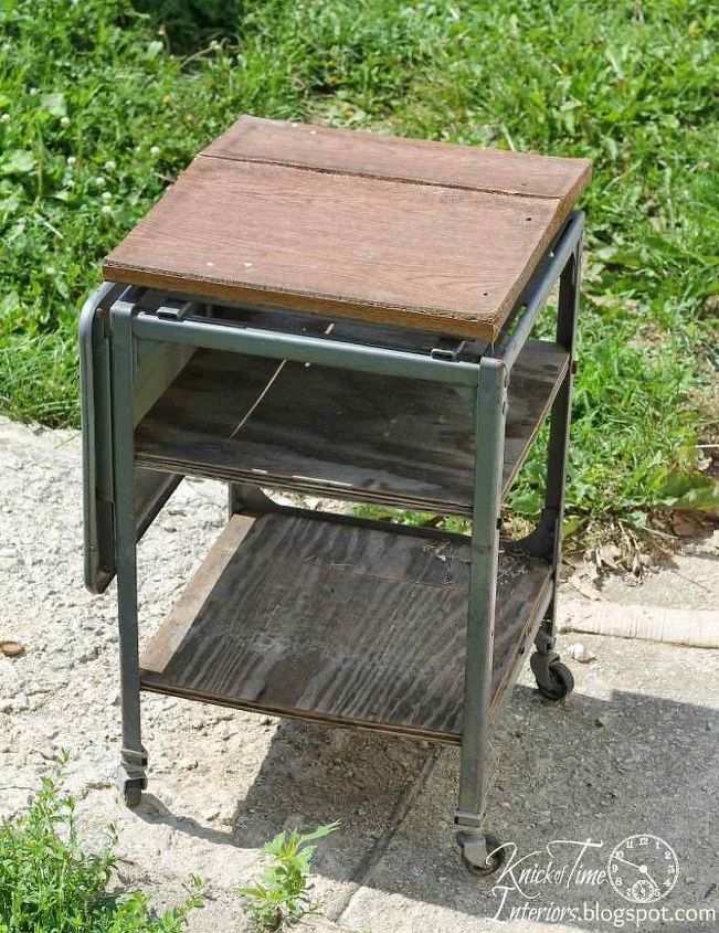 industrial style makeover for a typewriter stand, bedroom ideas, painted furniture, pallet, repurposing upcycling