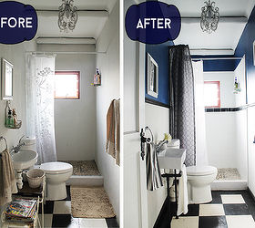 easy cost effective bathroom make over, bathroom ideas, home improvement, painting, wall decor