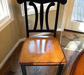 kitchen table and chair makeover with stain and paint