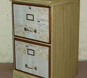 a little old filing cabinet, decoupage, painted furniture