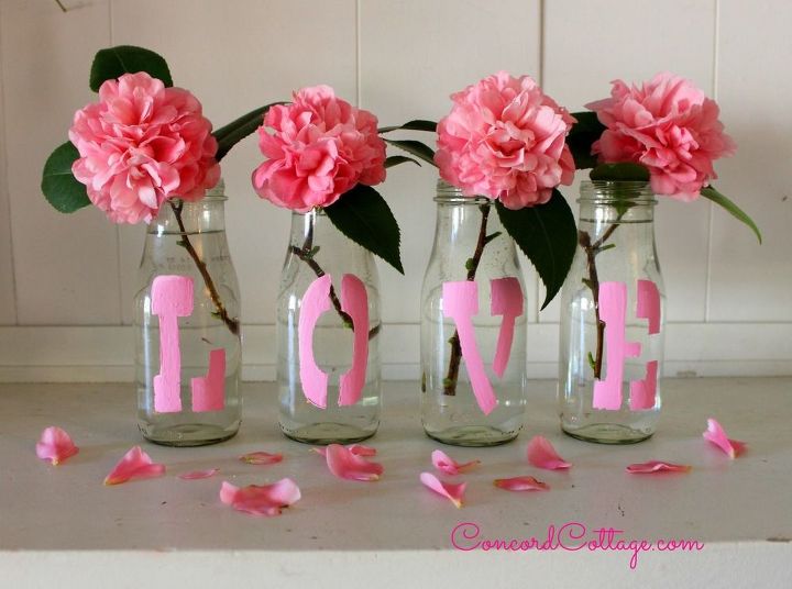 pink love vases, crafts, how to, repurposing upcycling, seasonal holiday decor, valentines day ideas