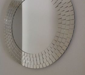q what should i do with this dated mirror, home decor, wall decor, This mirror is just under 20 inches It has gaps in between the smaller mirrored peices that make it hard to clean and collect dust