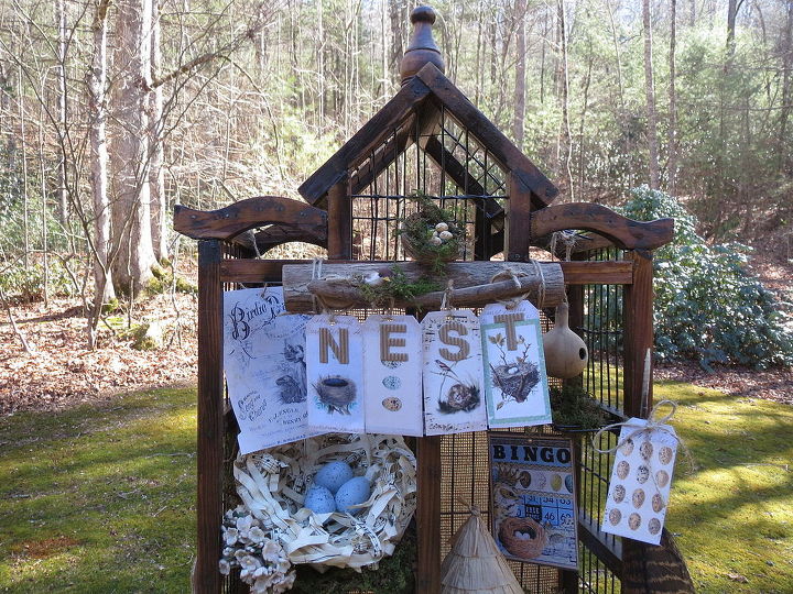 for the birds turn a cd stand into a bird themed curiosity cabinet