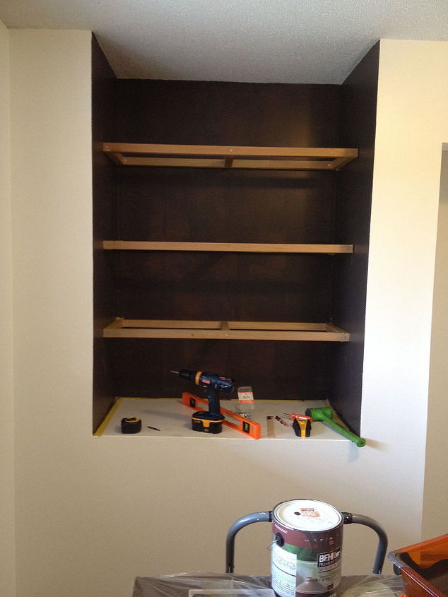 Diy Chevron Wall And Custom Shelves For Home Office Hometalk